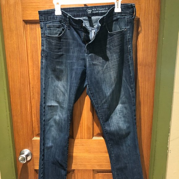 GAP Mid Rise Real Straight Denim Jeans - Picture 1 of 5